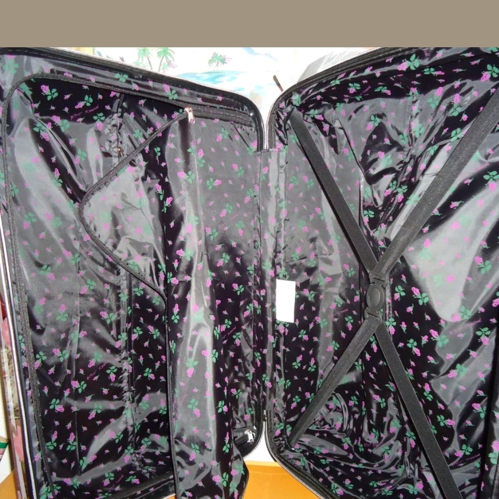 Betsey Johnson Floral Stripe Luggage 20" ONLY - Picture 7 of 8